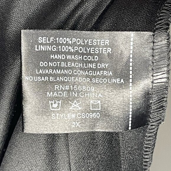 Black Sequin Strapless Jumpsuit 2X Long Pants Black Stretch Curvy Sense Pull On - Picture 14 of 16